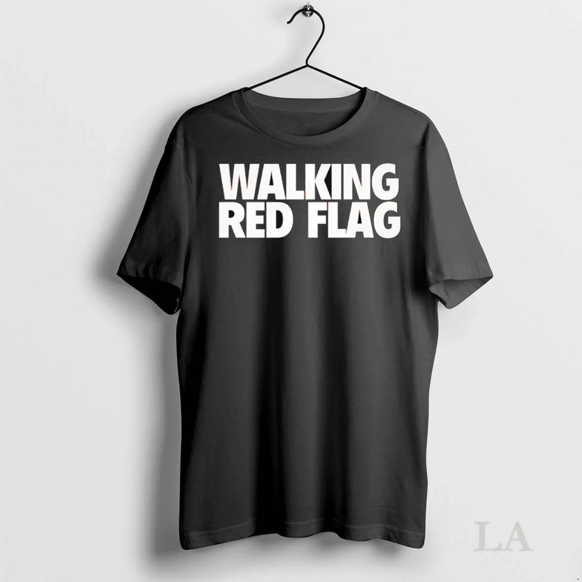 Original Walking Red Flag TShirt Modern Art