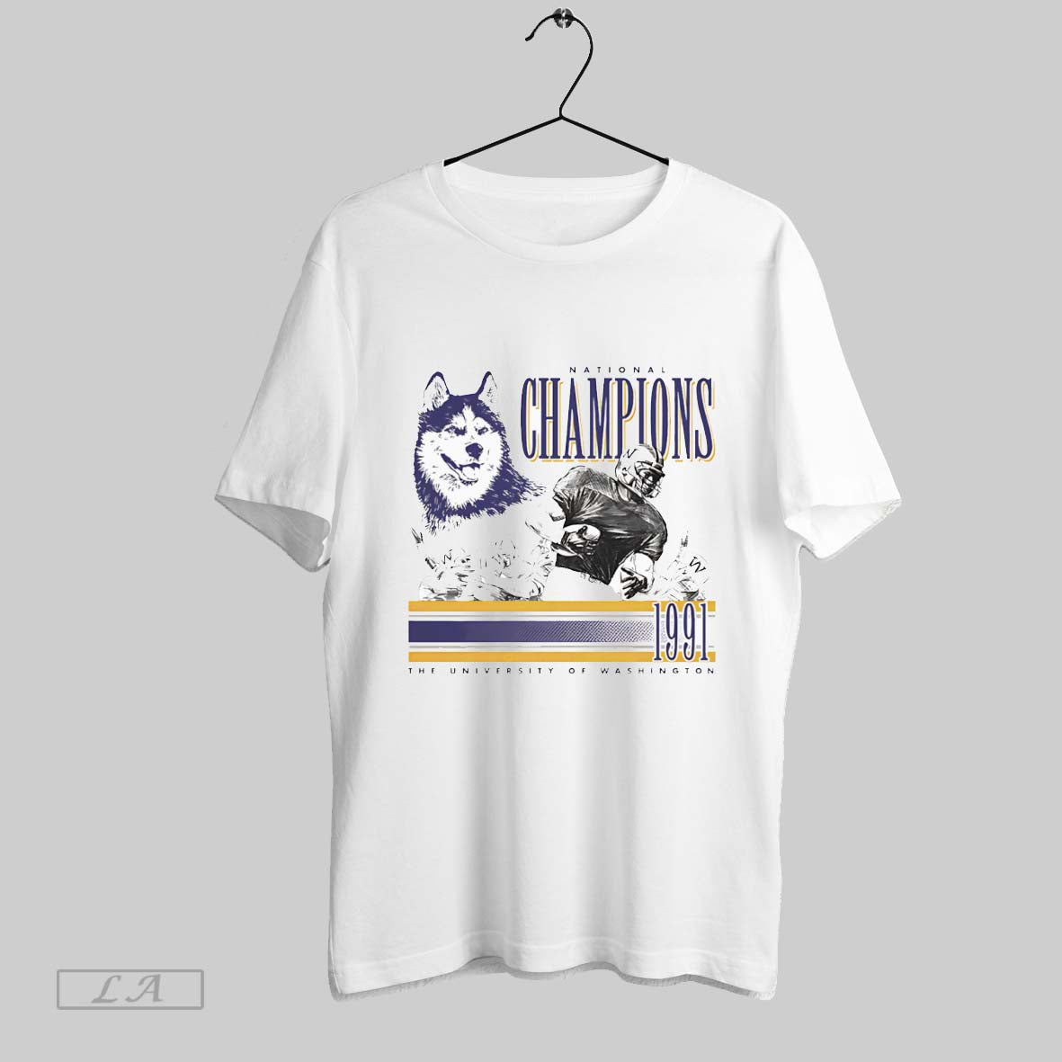 Original Washington Huskies Football 1991 National Champs Shirt Retro