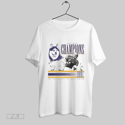 Original Washington Huskies Football 1991 National Champs Shirt Retro
