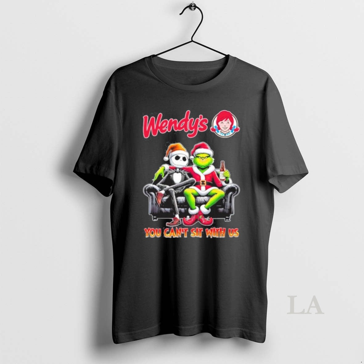 Original Wendys Logo Santa Jack And Grinch You Cant Sit Us TShirt
