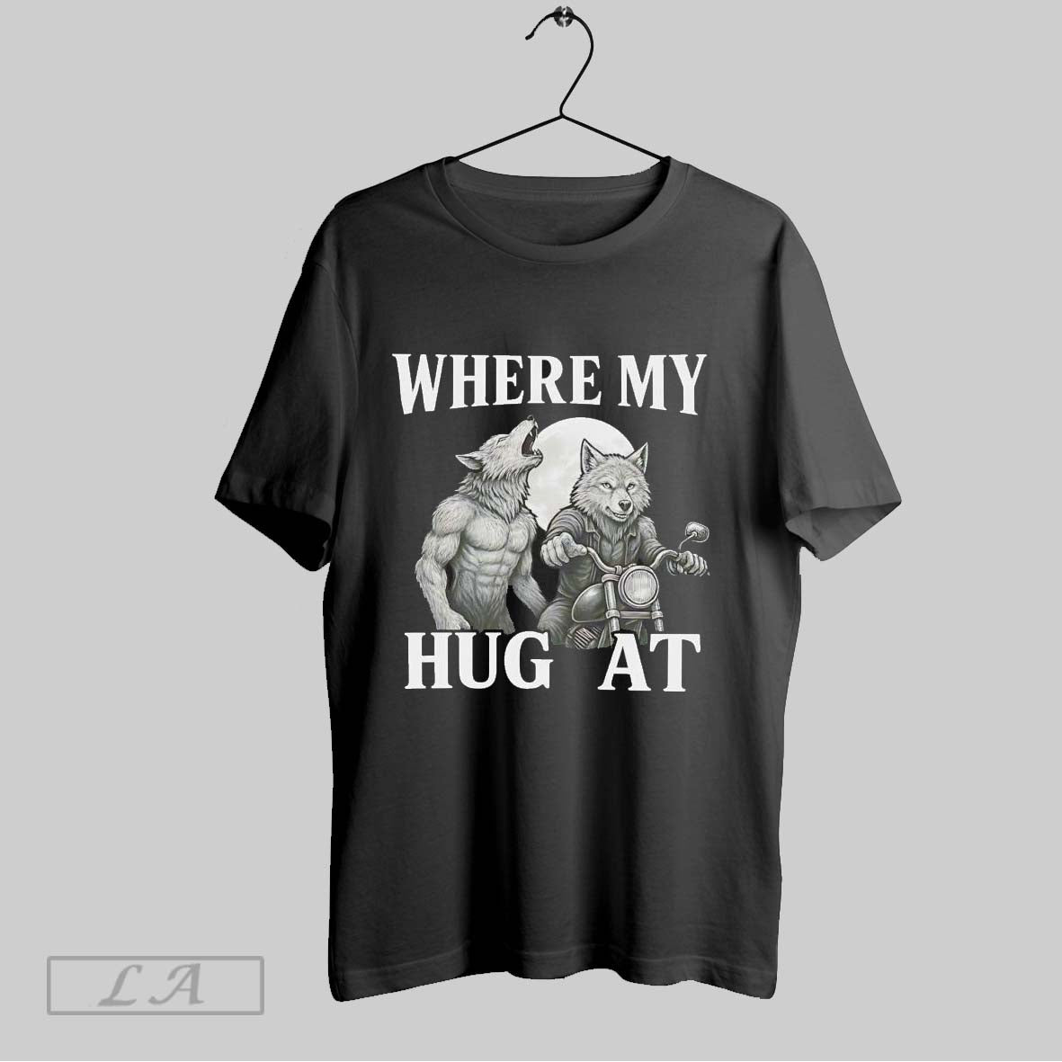 Original Werewolf Where My Hug Meme Sweatshirt Retro Apparel