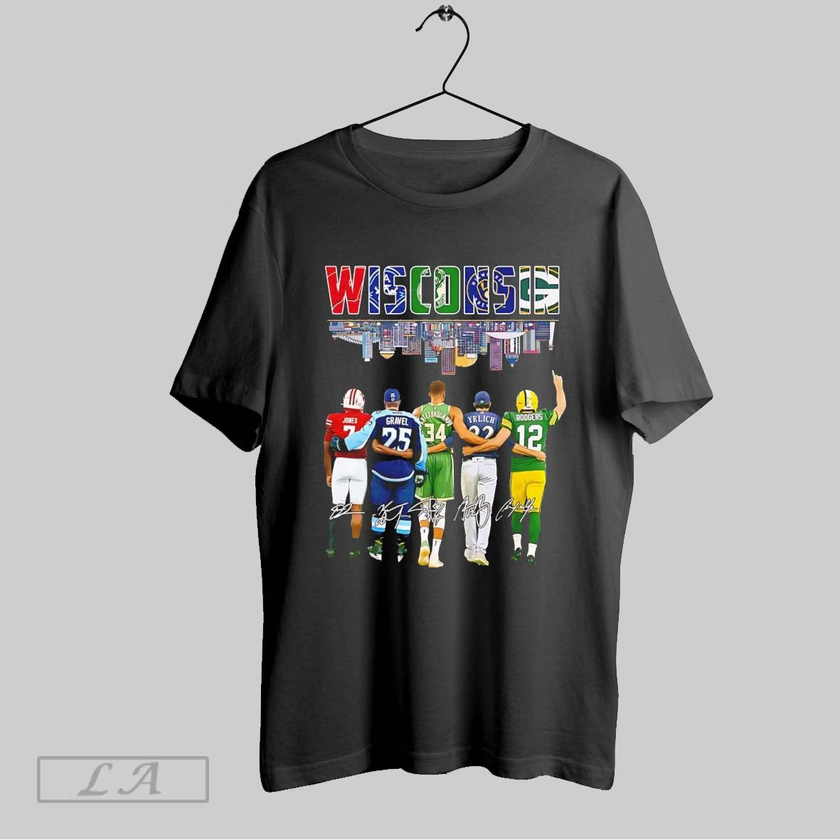 Original Wisconsin Sports Teams Skyline Jones Gravel Antetokounmpo