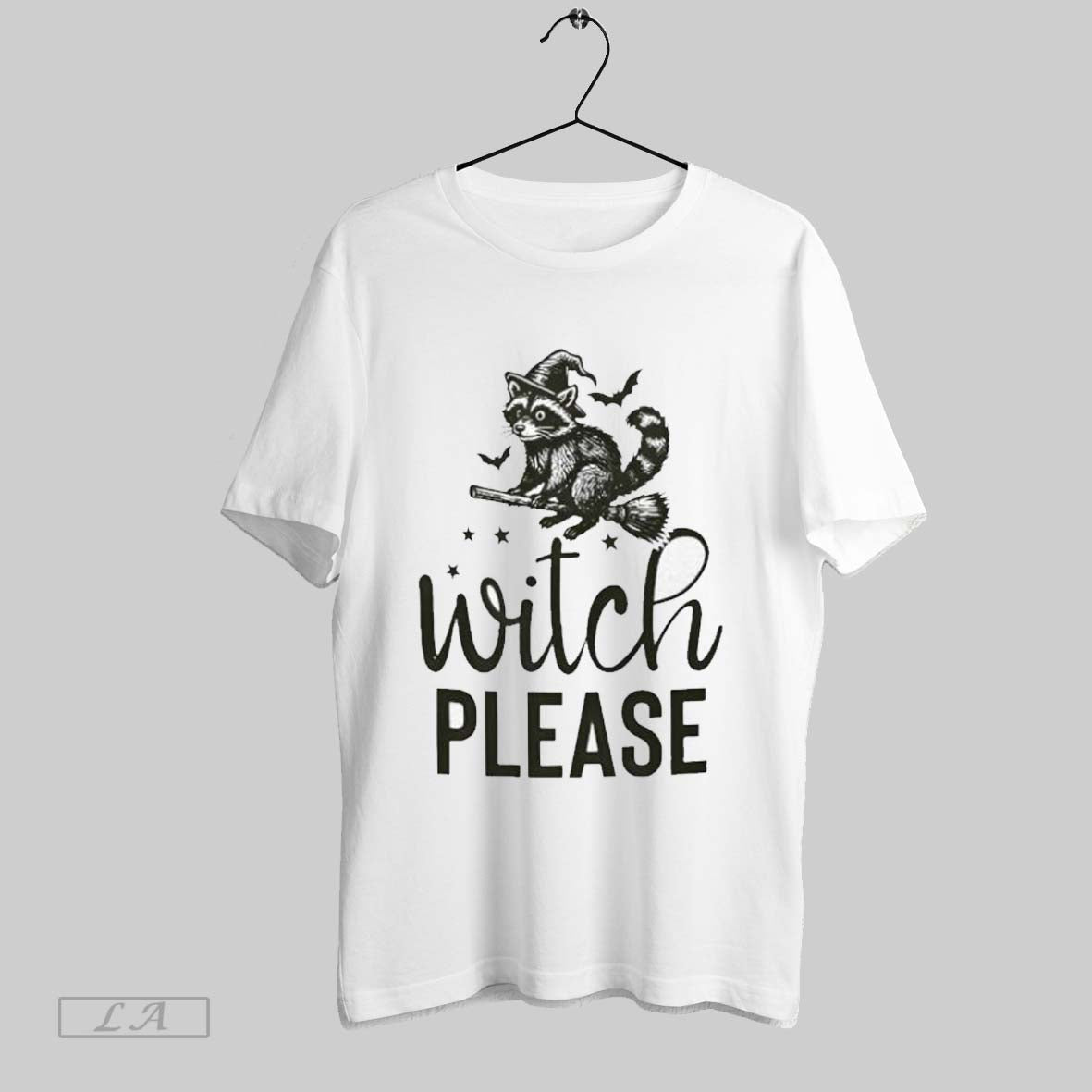Original Witch Please Halloween Raccoon Ladies TShirt Retro Fashion