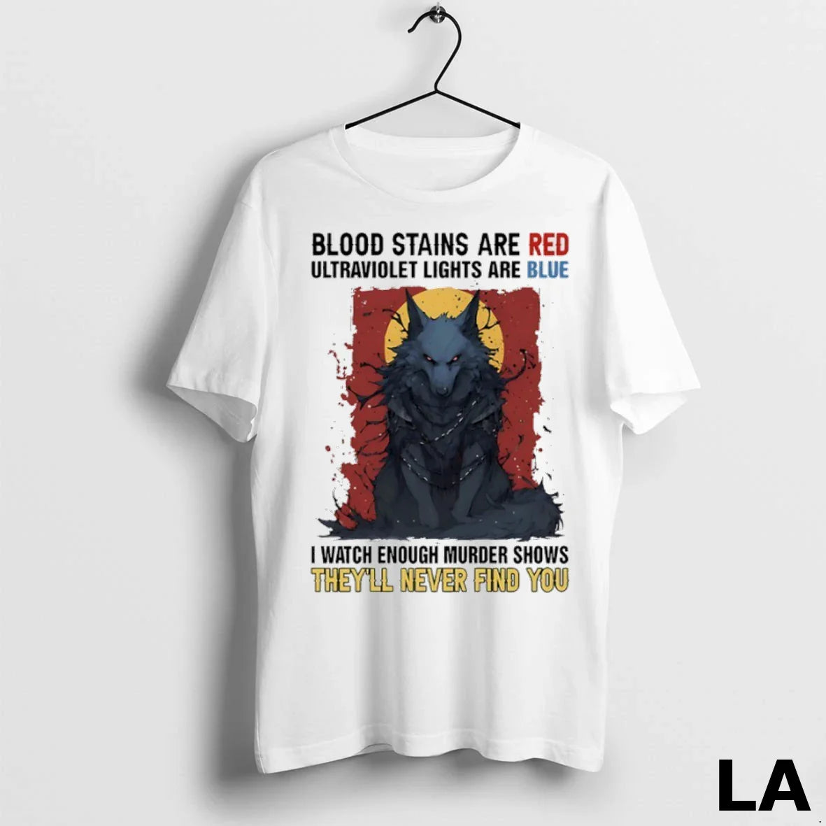 Original Wolf Blood Stains Are Red Ultraviolet Lights Are Blue I