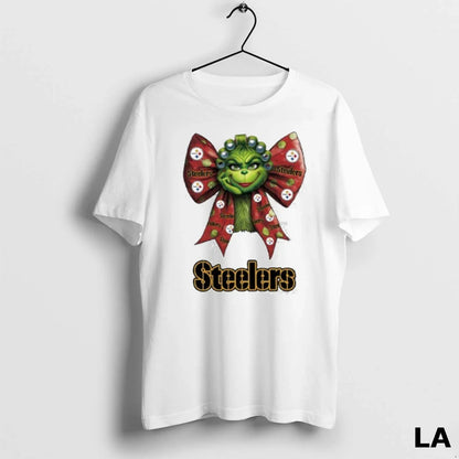 Original Grinch Bow Tie Steelers Logo Tank Top Unique Merch