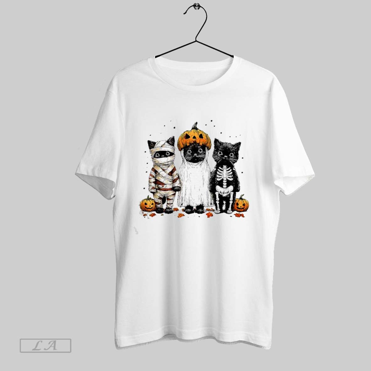 Original Black Cat Witch Scary Pumpkin Halloween Long Sleeve Elegant
