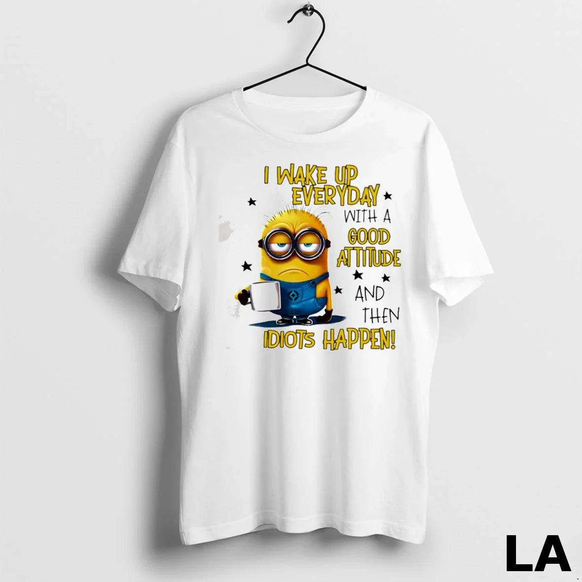 Original Minion I Wake Up Everyday Good Attitude TShirt Modern Design