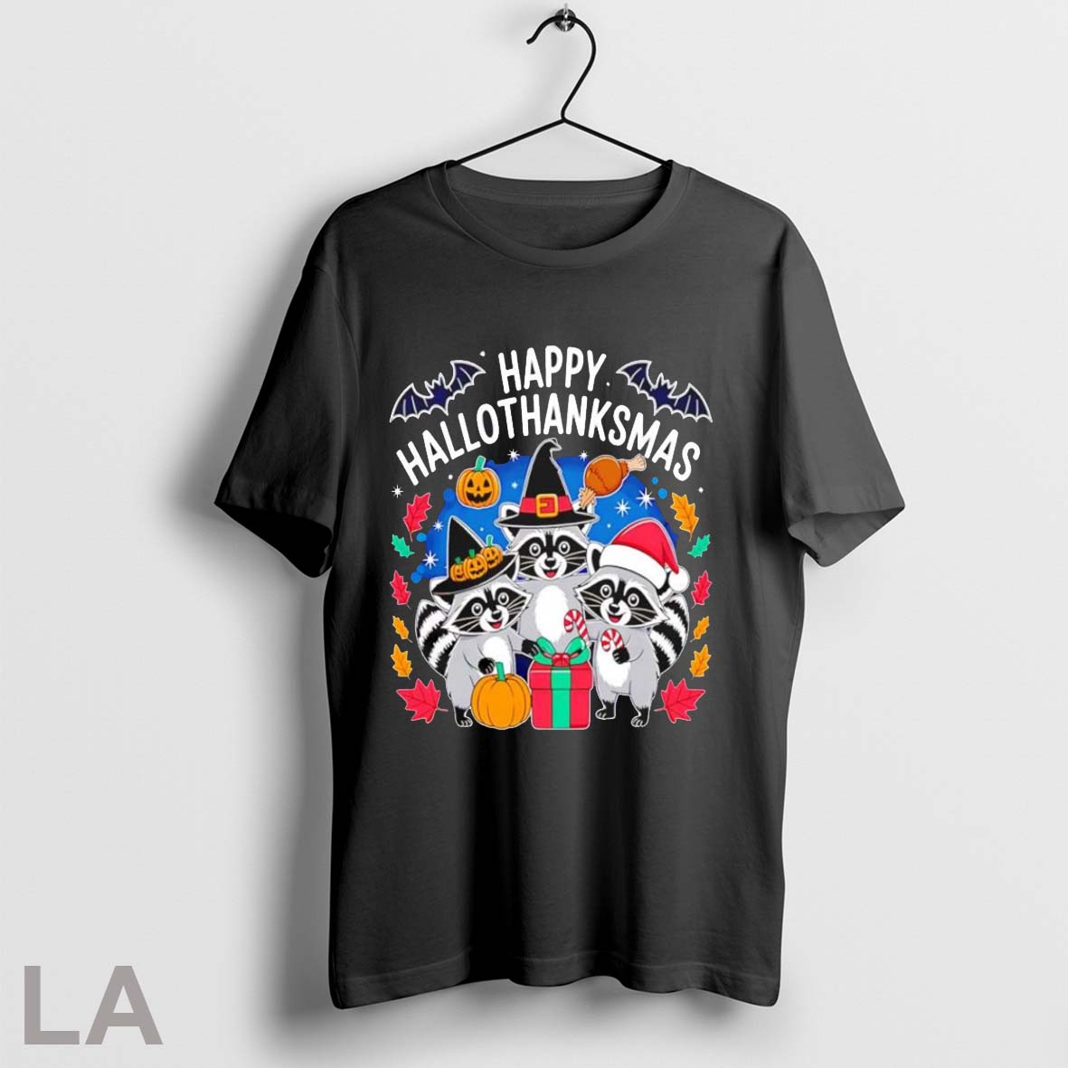 Original Raccoon Happy Hallothanksmas Sweatshirt Stylish Apparel