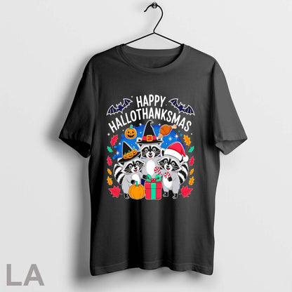 Original Raccoon Happy Hallothanksmas Sweatshirt Stylish Apparel