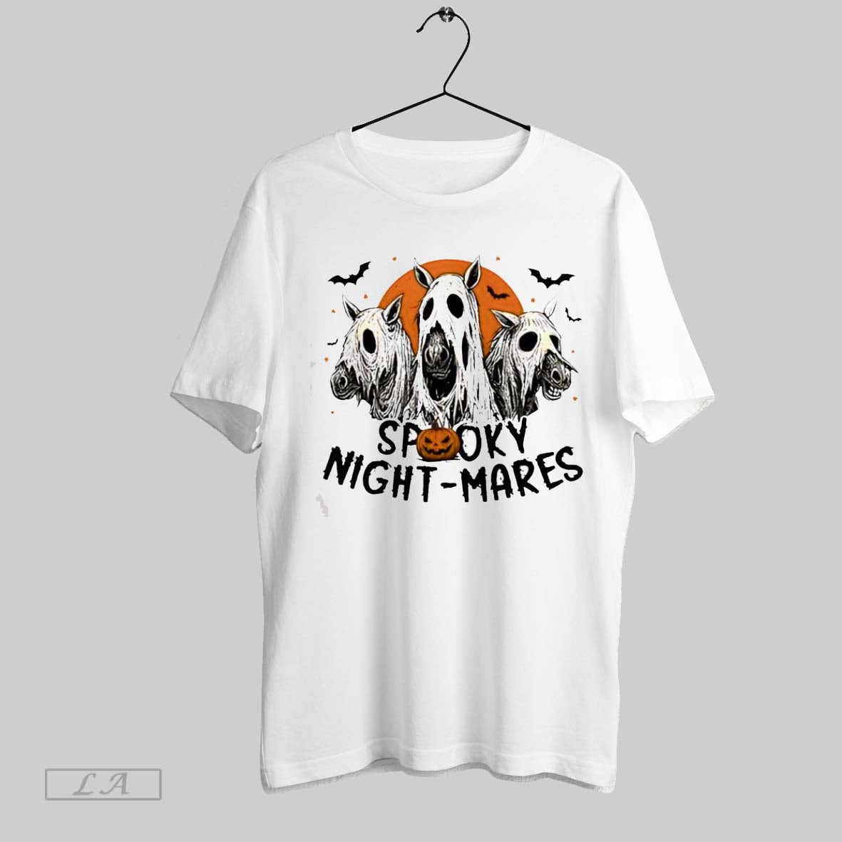Original Spooky Night Mares Halloween Horse Ghost Spooky Season Tee