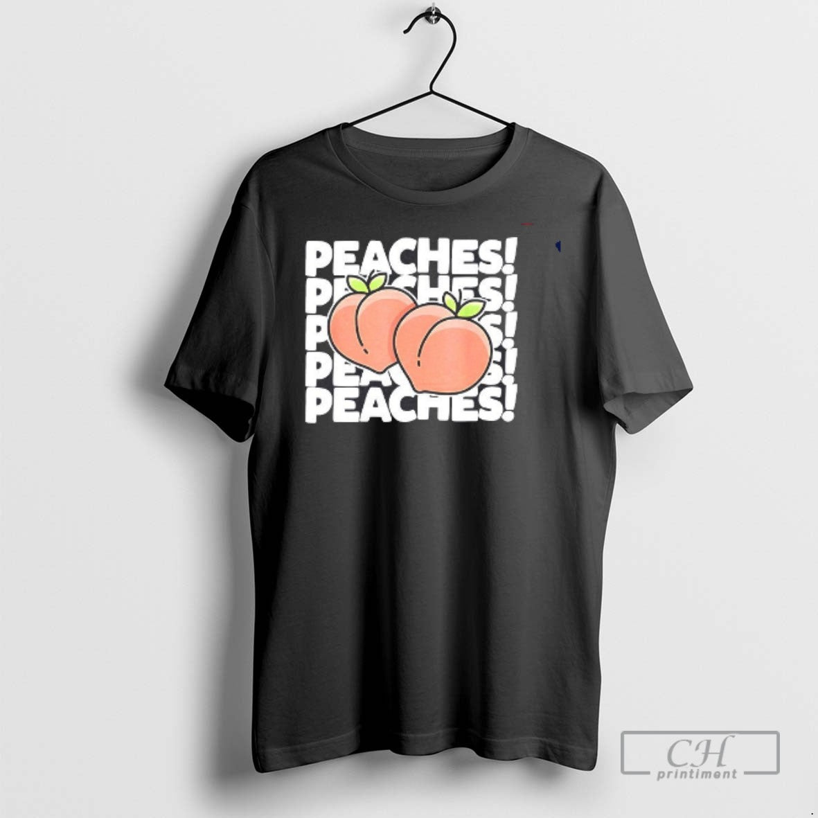 Peaches Fruit Repeated Text T Shirts Sweatshirt Vintage Style