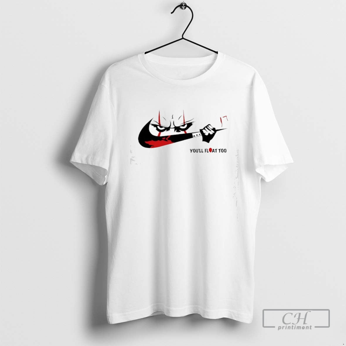 Pennywise Youll Float Too Logo Parody Tee Authentic Art