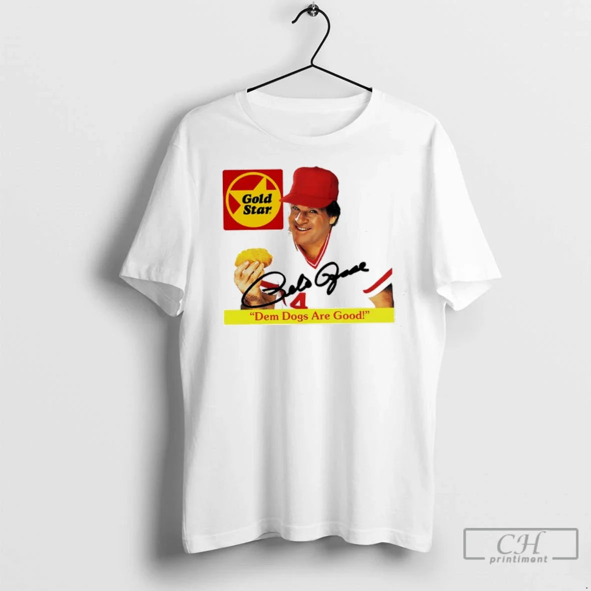 Pete Rose Cincinnati Reds Gold Star Dem Dogs Are Good TShirt Trendy