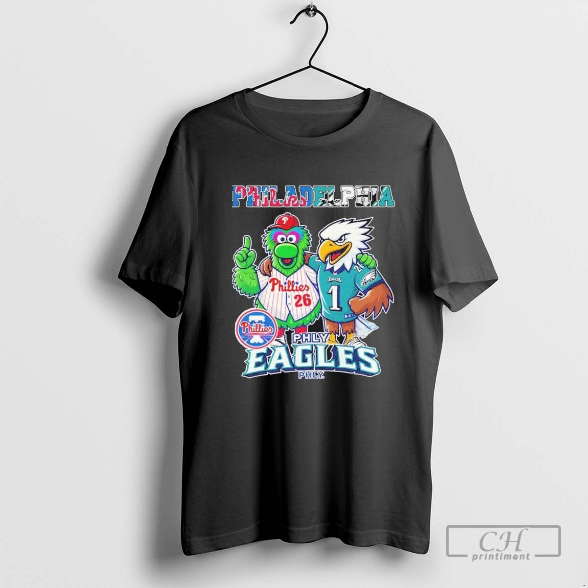 Philadelphia Mascot Phillie Phanatic And Swoop Phly Tee Unique Apparel