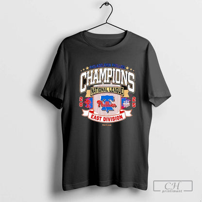 Philadelphia Phillies Baseball 2025 Mlb East Division Champions Shirt