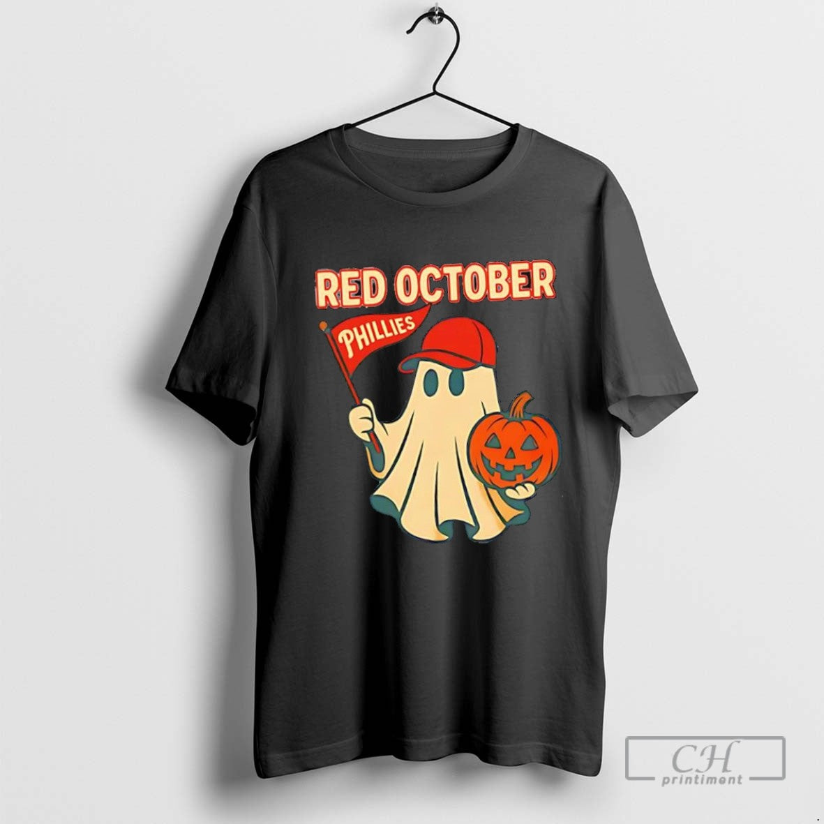 Philadelphia Phillies Red October Halloween Ghost Tank Top Trendy