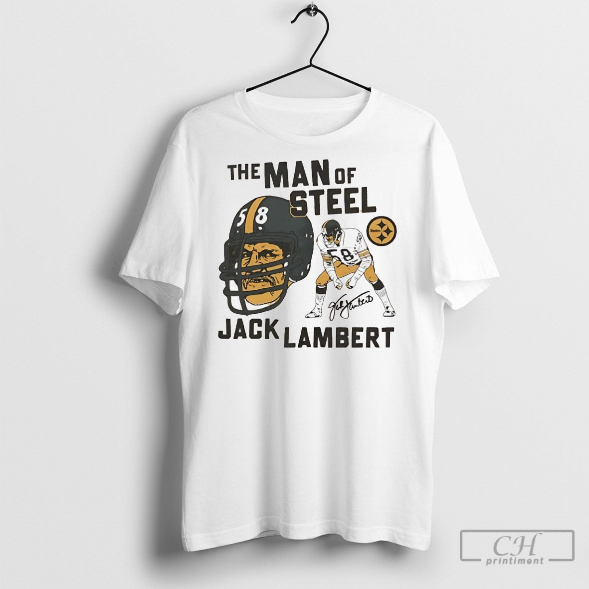 Pittsburgh Steelers Jack Lambert Steel Signature Tee Retro Gift