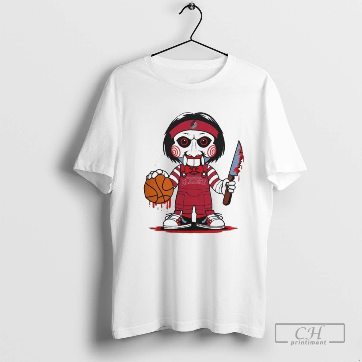 Portland Trail Blazers Halloween Jigsaw Saw Horror Basketball Tank