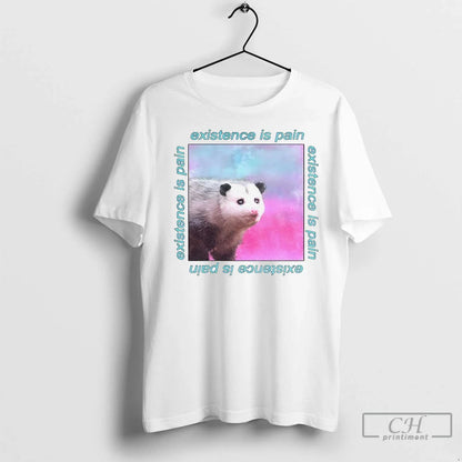 Possum Existence Is Pain Repeat T Shirts Long Sleeve Retro Gift