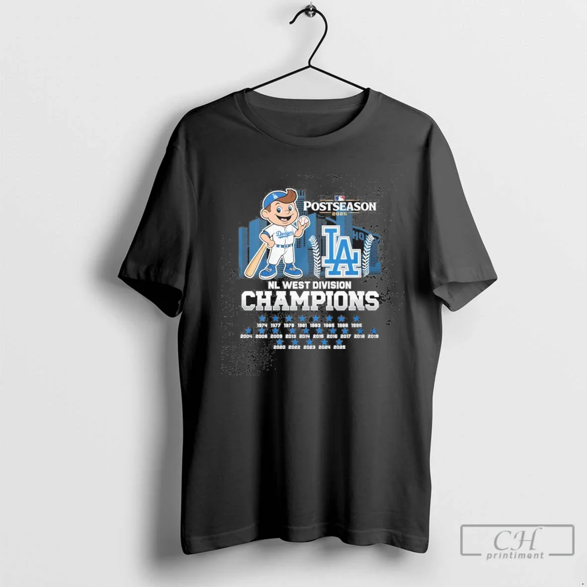 Postseason 2025 Los Angeles Dodgers Mascot Nl West Champions Tee
