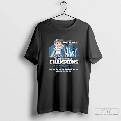 Postseason 2025 Los Angeles Dodgers Mascot Nl West Champions Tee