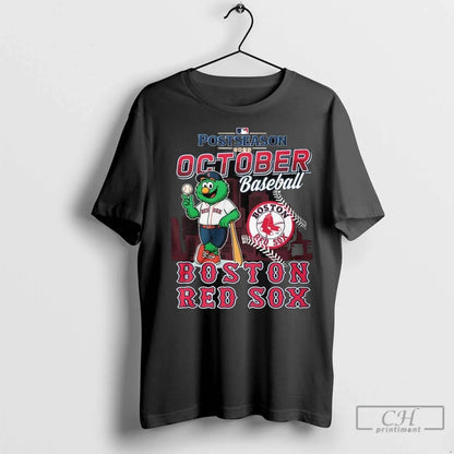 Postseason 2025 October Baseball Mascot Boston Red Sox Skyline Long
