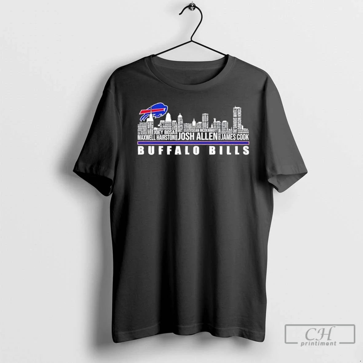 Premium 2025 Buffalo Bills Football All Names City Skyline Hoodie