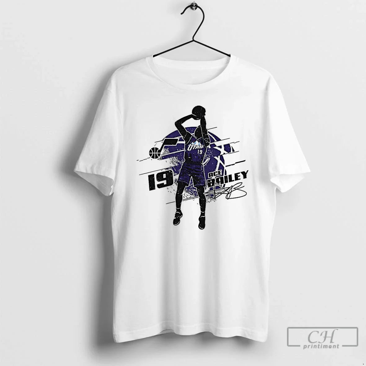 Premium Ace Bailey Utah Jazz Basketball Number 19 Signature