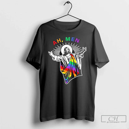 Premium Ah Rainbow Christian Lgbt Pride Gay Jesus Sweatshirt Retro