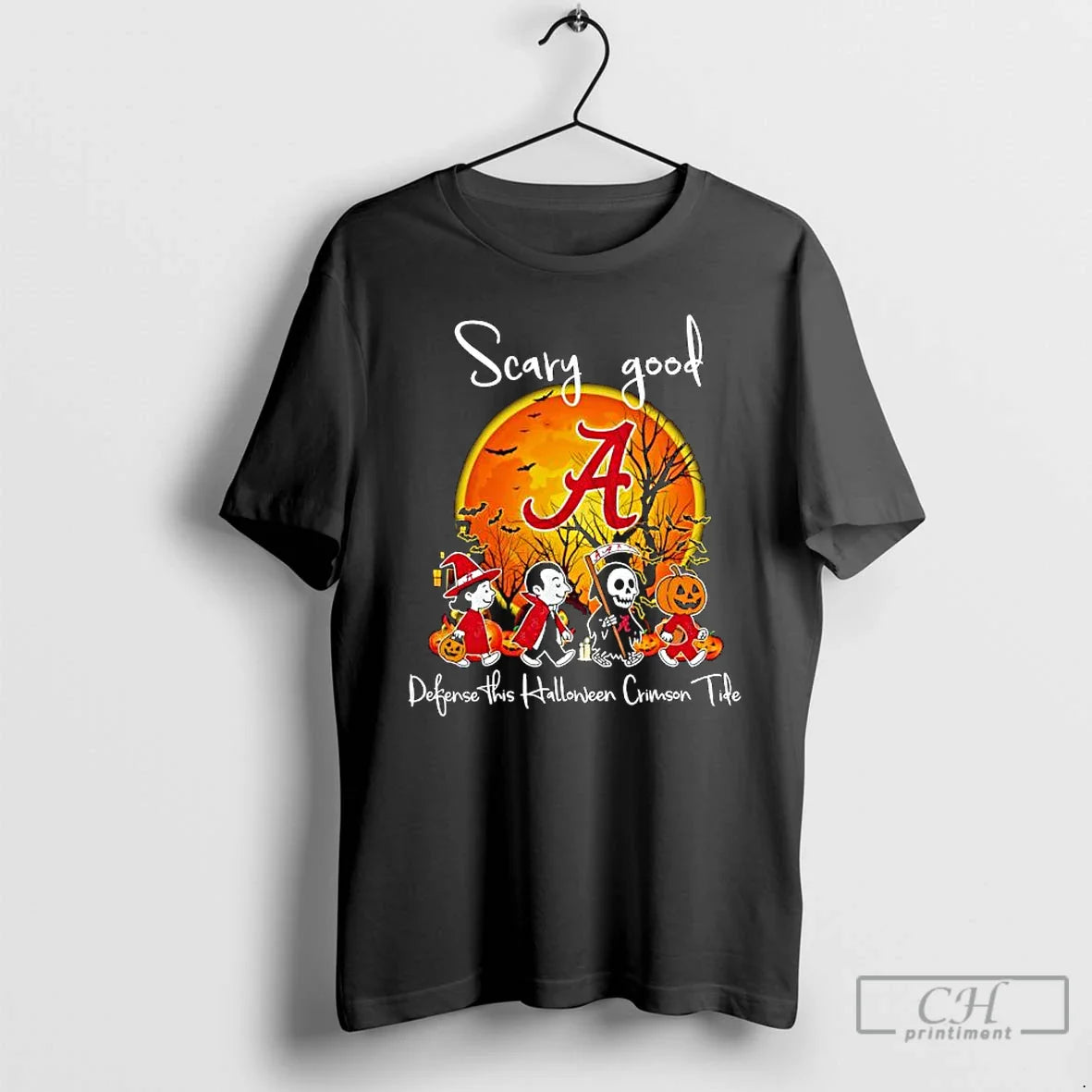 Premium Alabama Crimson Tide Scary Good Defense Halloween 2025 T
