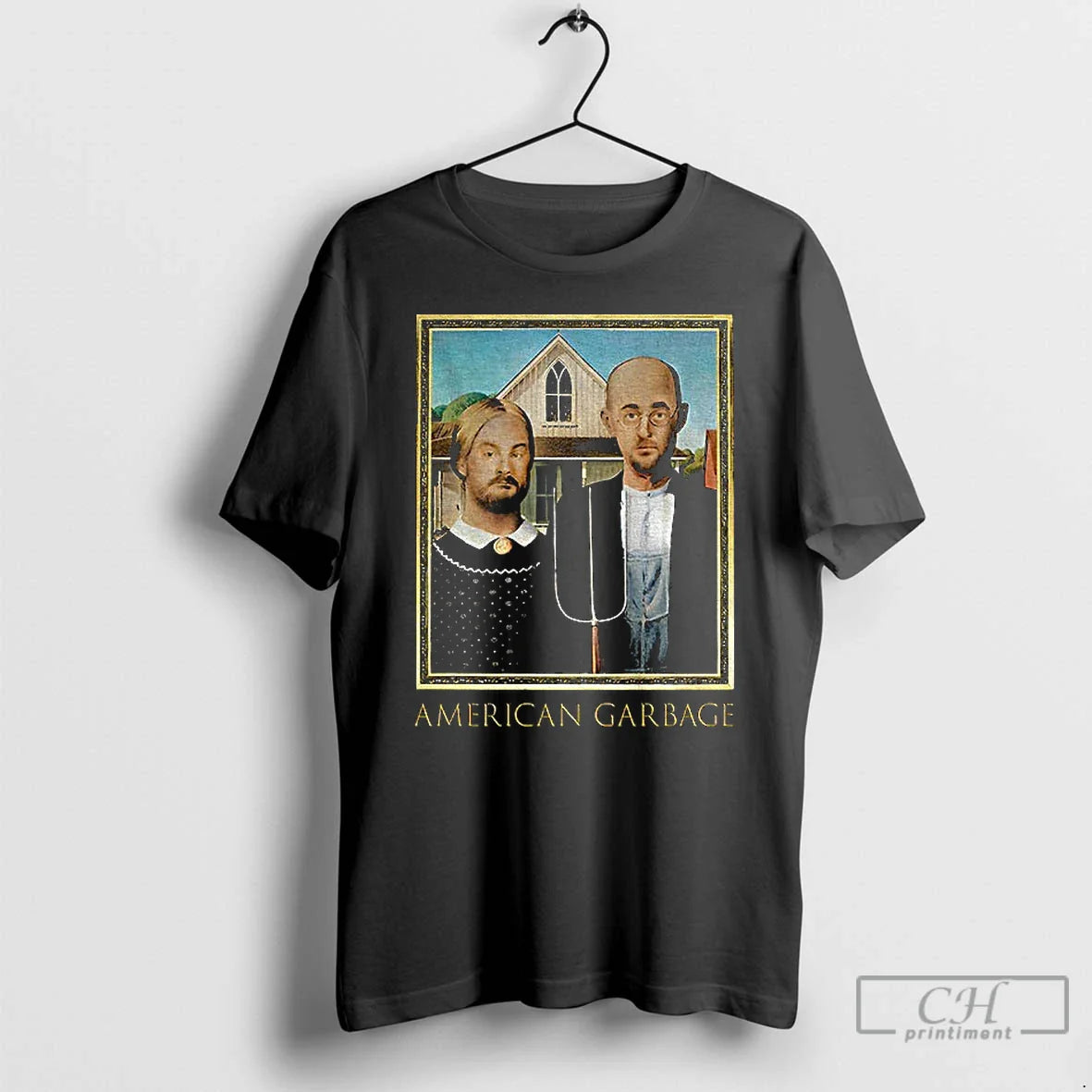 Premium American Gothic American Garbage Parody Sweatshirt Trendy