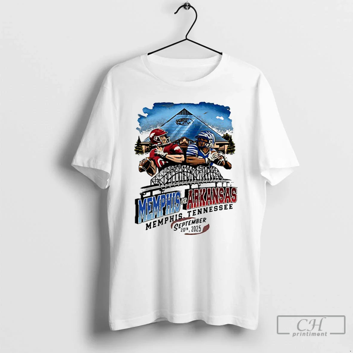 Premium Arkansas Vs Memphis Game Day 2025 Paint Shirt Stylish