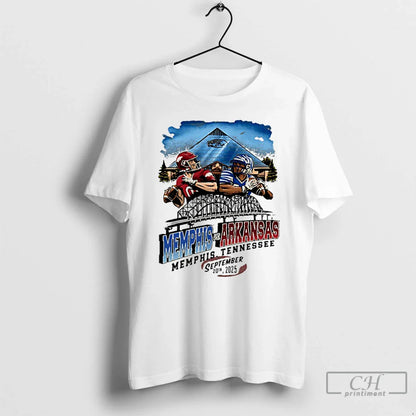 Premium Arkansas Vs Memphis Game Day 2025 Paint Shirt Stylish