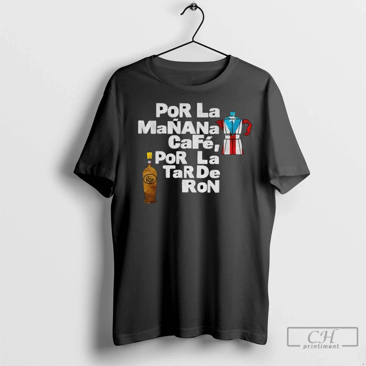 Premium Bad Bunny Por La Manana Cafe Por La Tarde Ron Shirt Unique