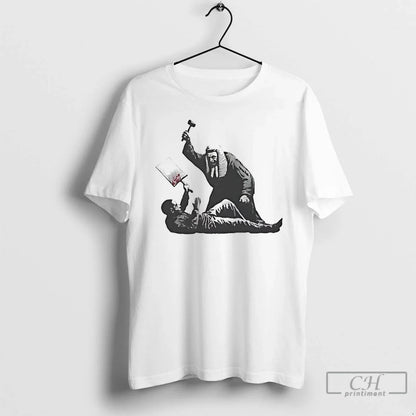 Premium Banksy Royal Courts Justice Mural TShirt Authentic Art