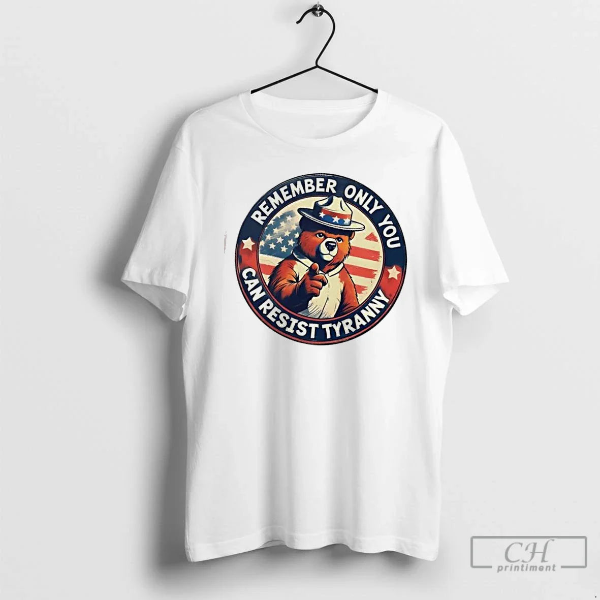 Premium Bear Remember Only You Can Resist Tyranny Us Flag Shirt