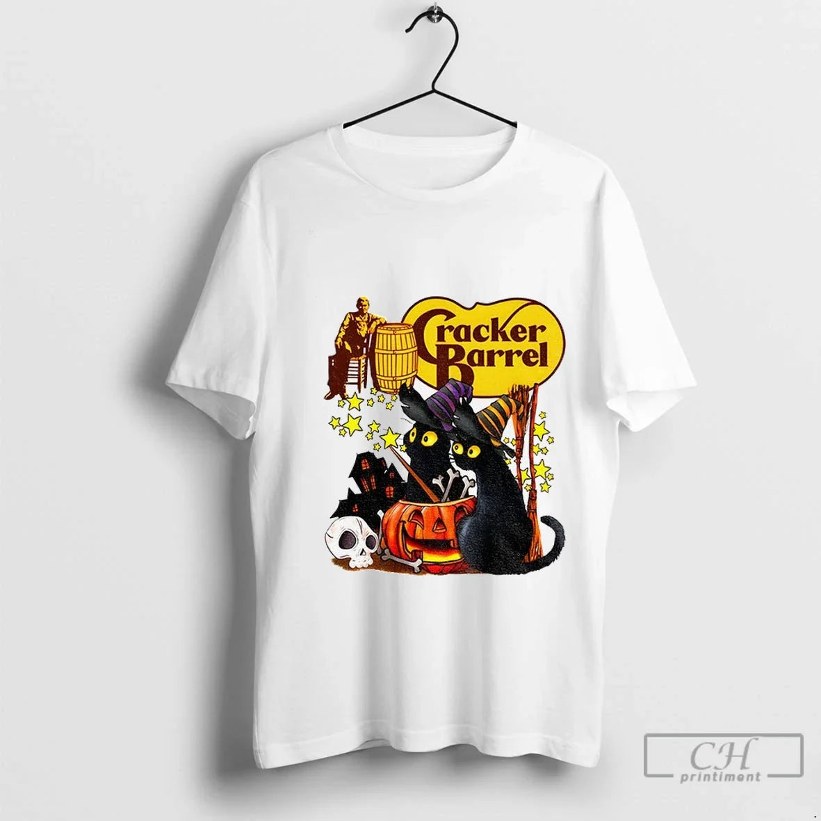 Premium Black Cat Witches Cracker Barrel Halloween 2025 Hoodie Unique