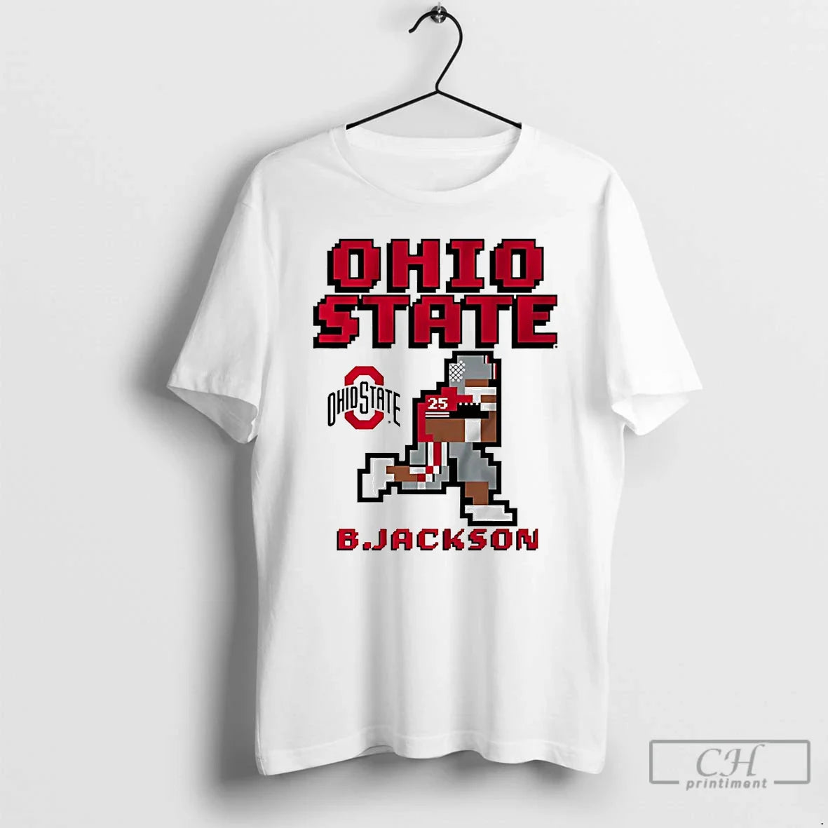 Premium Bo Jackson Pixel Running Ohio State Football T Shirts Hoodie