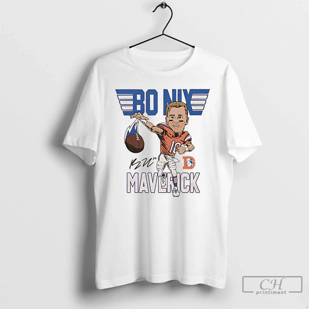 Premium Bo Nix Maverick Signature Broncos Superstar T Shirts TShirt