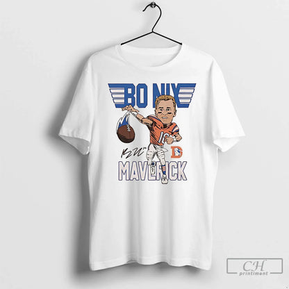 Premium Bo Nix Maverick Signature Broncos Superstar T Shirts TShirt