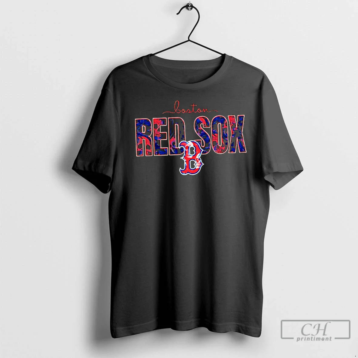 Premium Boston Red Sox Floral Baseball Tank Top Retro Art