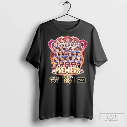 Premium Brisbane Lions Back To Back Premiers 2025 Tee Authentic Gift