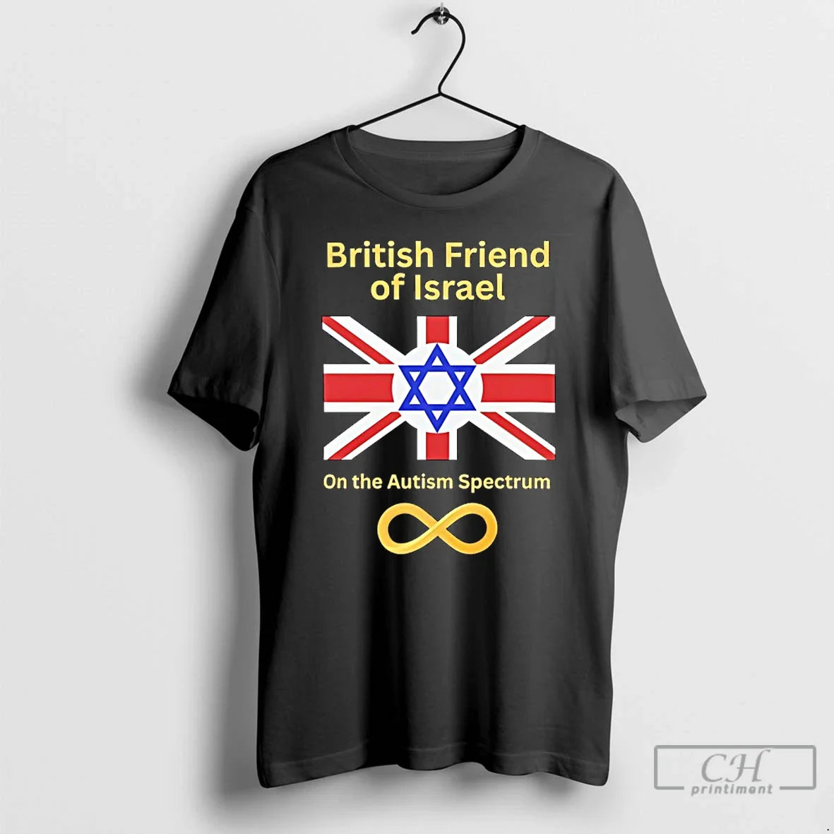 Premium British Friend Israel Autism Spectrum Infinity Symbol TShirt