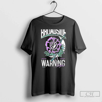 Premium Broadside Warning Signs Flower TShirt Vintage Fashion