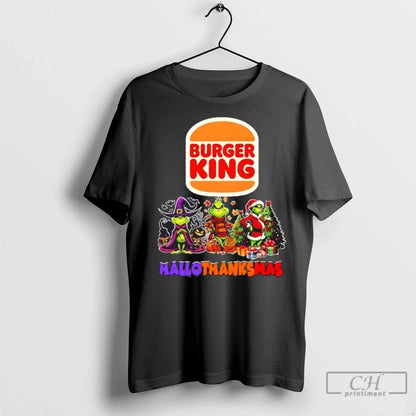 Premium Burger King X Grinch Cosplay Happy Hallothanksmas Sweatshirt