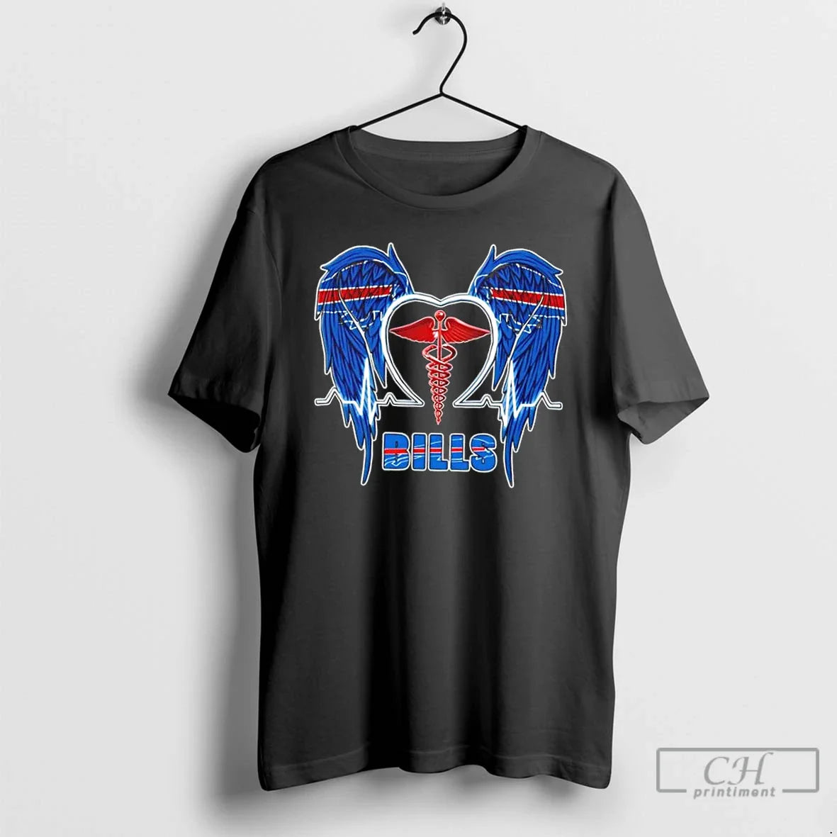 Premium Caduceus Wings Heartbeat Buffalo Bills Football Long Sleeve