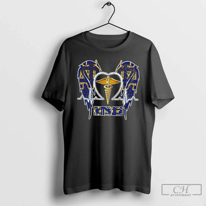 Premium Caduceus Wings Heartbeat Notre Dame Fighting Irish Football