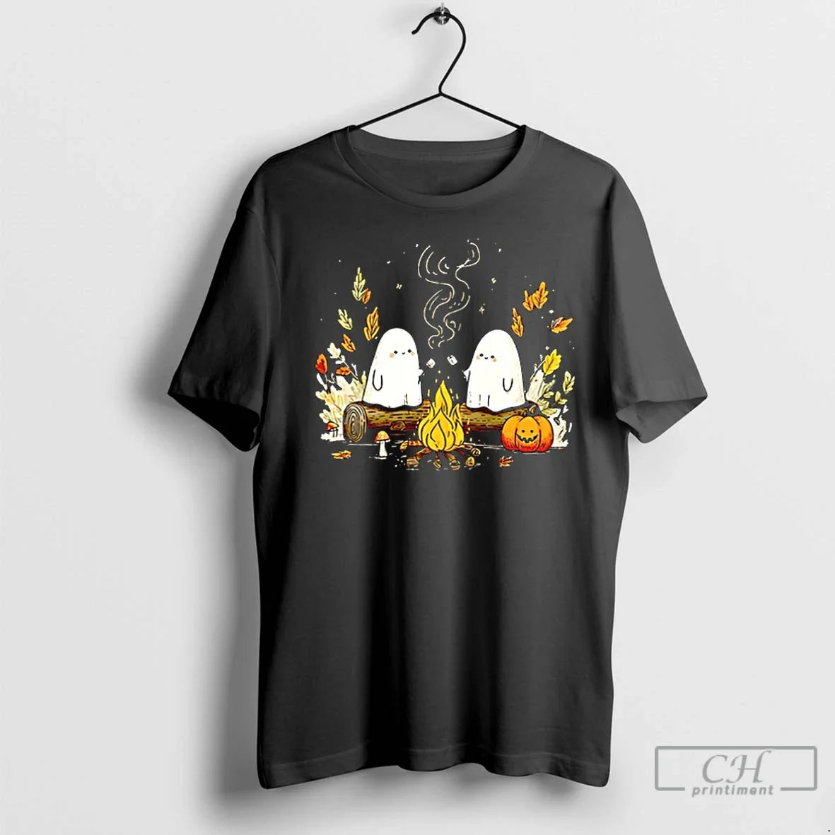 Premium Camping Ghosts Halloween Ceramic Ceramic And Dad Cap Tee