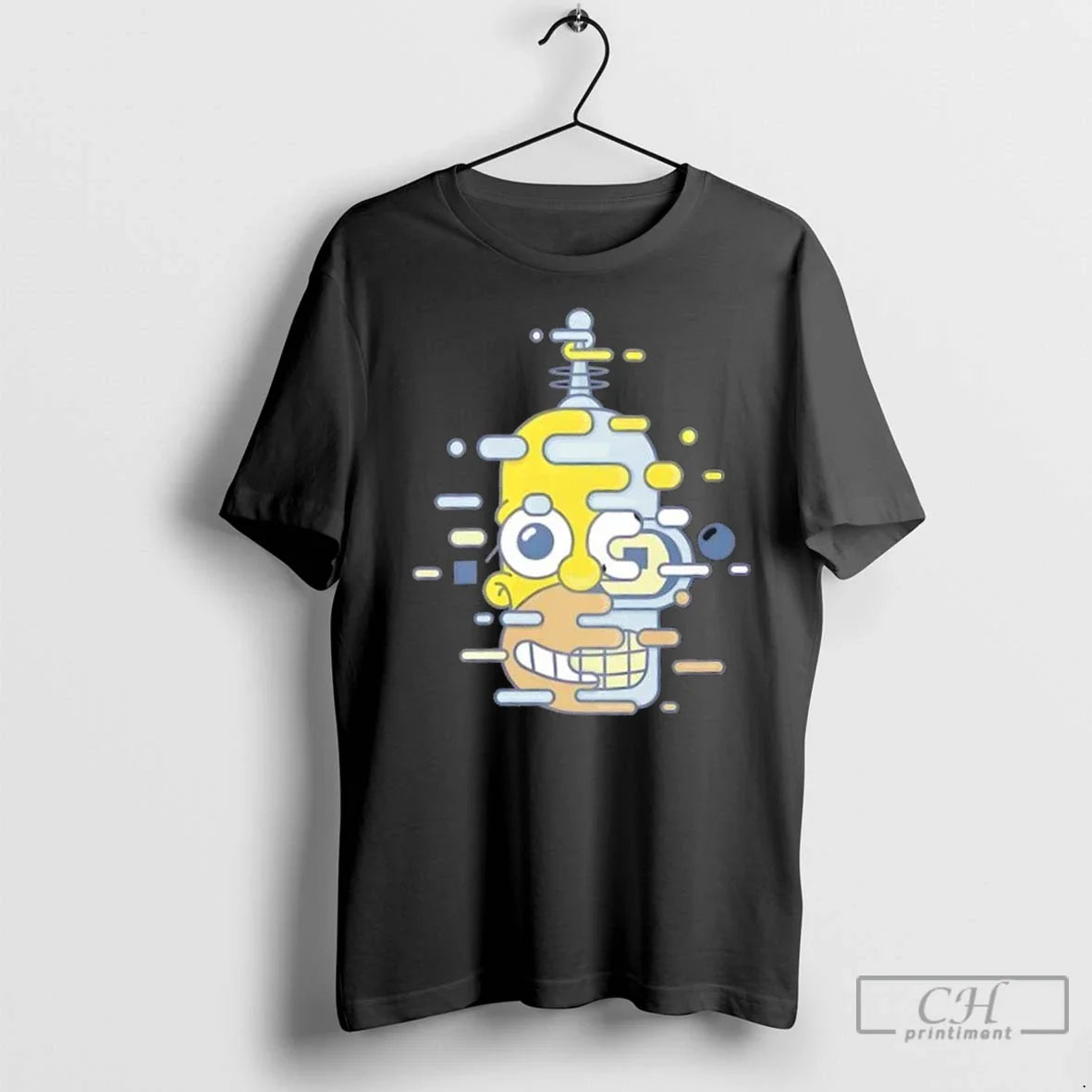 Premium Cartoon Mashup Robot Glitch Art Shirt Authentic Outfit
