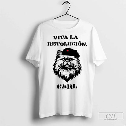 Premium Cat Viva La Revolucion Carl TShirt Modern Collection